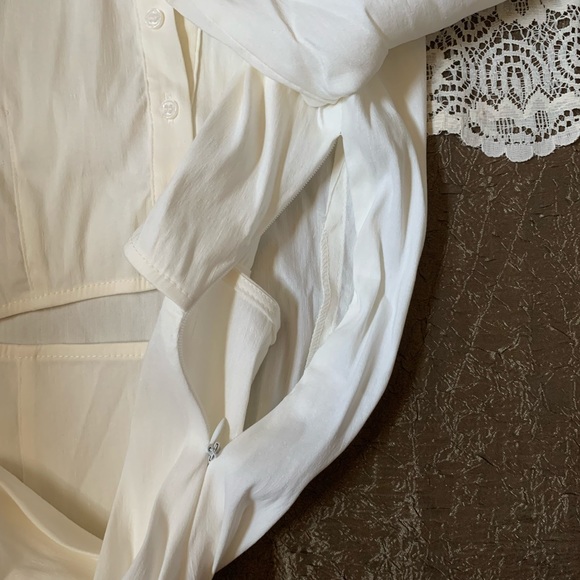 ZARA STRETCH LINEN BLEND CUT OUT BODYSUIT. - Picture 8 of 11